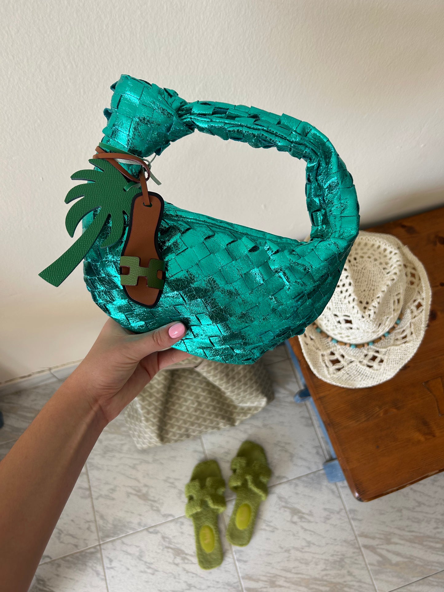 H sandal charm green
